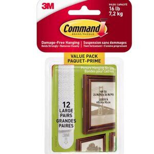 5 x Command Photo Hangers Black & White Easy On Easy Off Home Essentials 60 Pair
